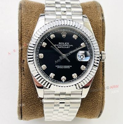 VR Factory Replica Rolex Datejust II Black Face 41mm Watch Diamond Markers